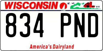 WI license plate 834PND