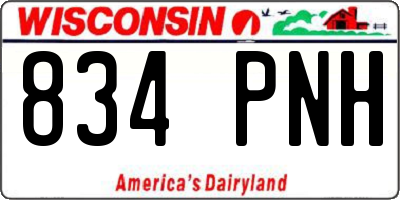 WI license plate 834PNH