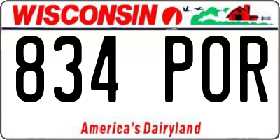 WI license plate 834POR