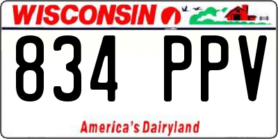 WI license plate 834PPV