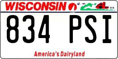 WI license plate 834PSI