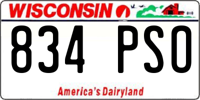 WI license plate 834PSO