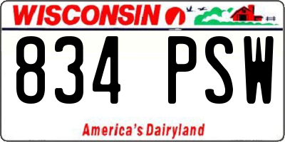 WI license plate 834PSW