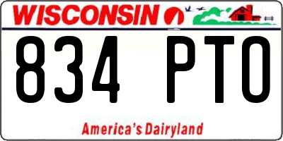 WI license plate 834PTO