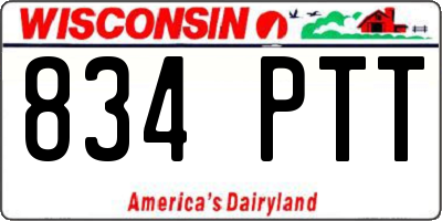 WI license plate 834PTT