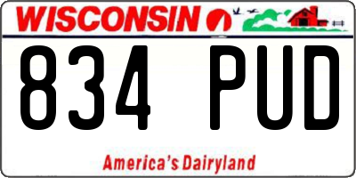WI license plate 834PUD