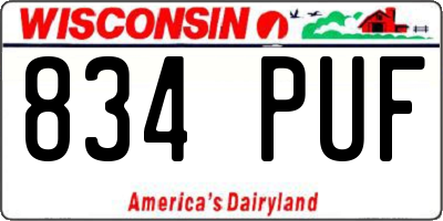 WI license plate 834PUF