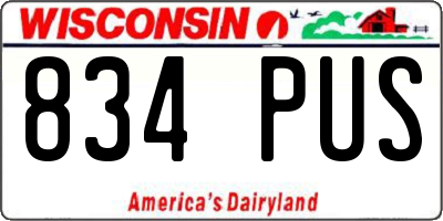 WI license plate 834PUS