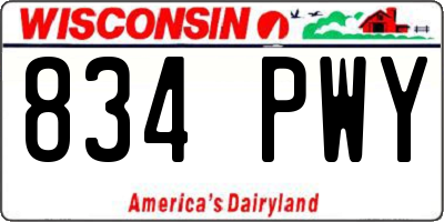 WI license plate 834PWY