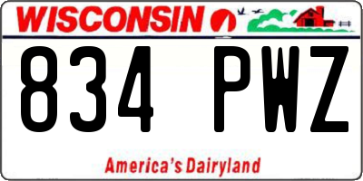 WI license plate 834PWZ