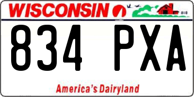 WI license plate 834PXA