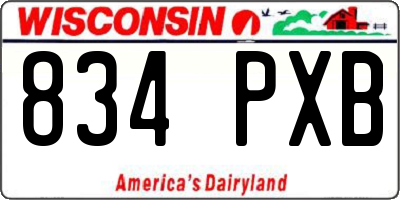 WI license plate 834PXB