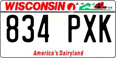 WI license plate 834PXK