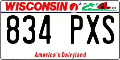 WI license plate 834PXS