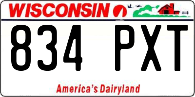 WI license plate 834PXT