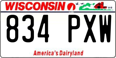 WI license plate 834PXW