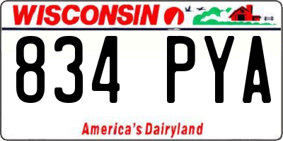 WI license plate 834PYA