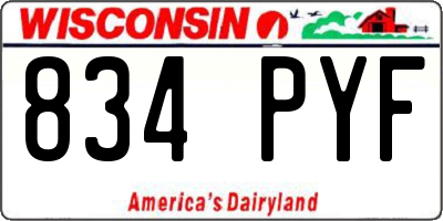 WI license plate 834PYF