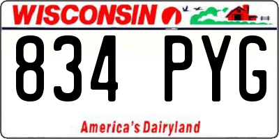 WI license plate 834PYG