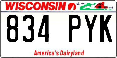 WI license plate 834PYK