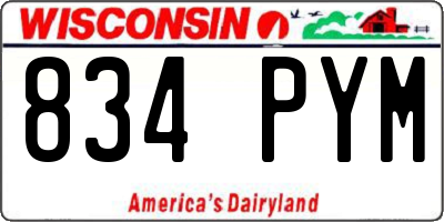 WI license plate 834PYM