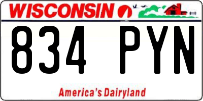 WI license plate 834PYN