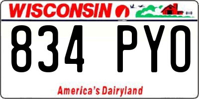 WI license plate 834PYO