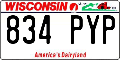 WI license plate 834PYP