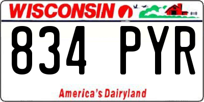 WI license plate 834PYR