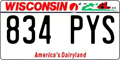WI license plate 834PYS
