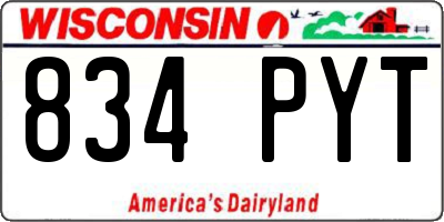 WI license plate 834PYT