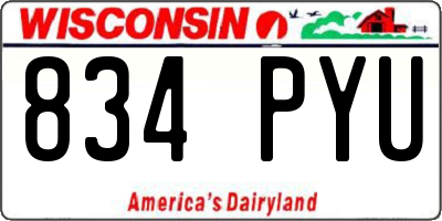 WI license plate 834PYU