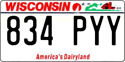 WI license plate 834PYY