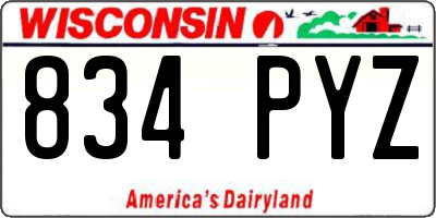 WI license plate 834PYZ