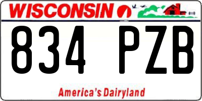 WI license plate 834PZB