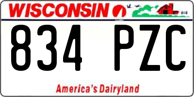 WI license plate 834PZC