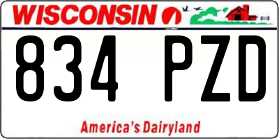 WI license plate 834PZD