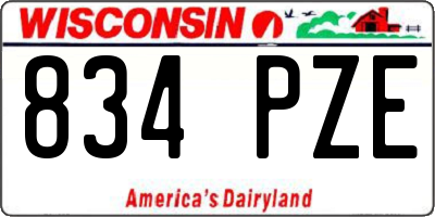 WI license plate 834PZE