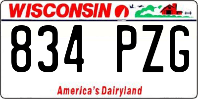 WI license plate 834PZG
