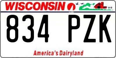 WI license plate 834PZK