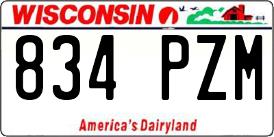 WI license plate 834PZM