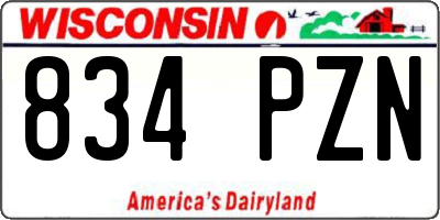 WI license plate 834PZN