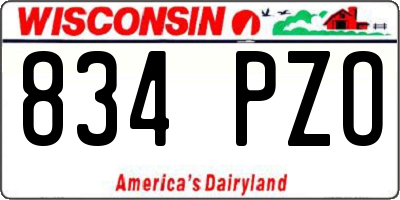 WI license plate 834PZO