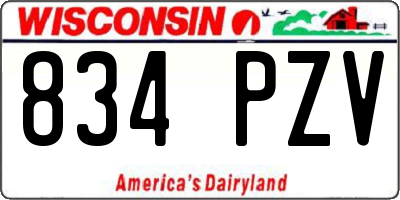 WI license plate 834PZV