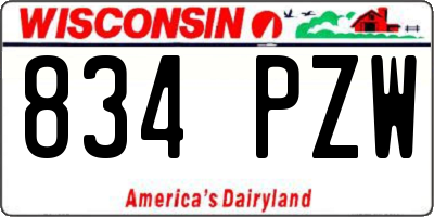 WI license plate 834PZW