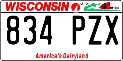 WI license plate 834PZX