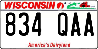 WI license plate 834QAA