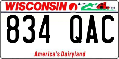 WI license plate 834QAC