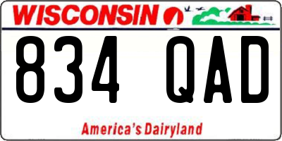 WI license plate 834QAD