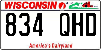 WI license plate 834QHD
